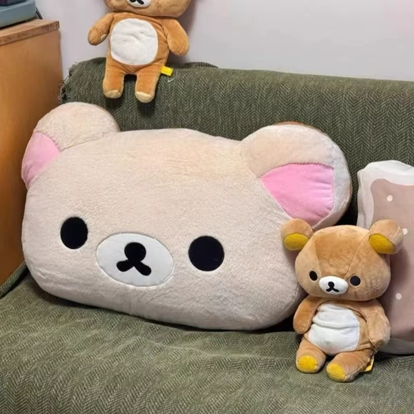 Almofada de pelúcia Rilakkuma Bear, dupla face, grande, macia, para cama, almofada para soneca, dormitório, boneca de pelúcia, presente para namorada - AliExpress 