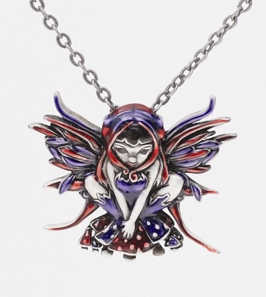 Polkadot Mushroom Fairy Necklace by Jasmine Becket Griffith [J160] - $13.99 : Mystic Crypt, the most unique, hard to find items at ghoulishly great prices!