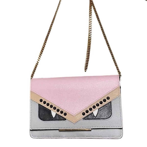 Fendi Monster Crossbody Bag Pink & Gray with COA