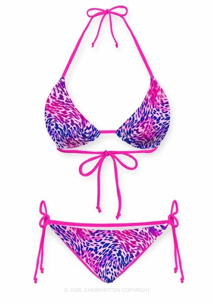 Bisexual Leopard Pride Y2K Print Bikini Set Cherrykitten