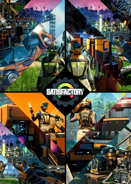 'Satisfactory Game Cover Art' Poster, picture, metal print, paint by to phat | Displate