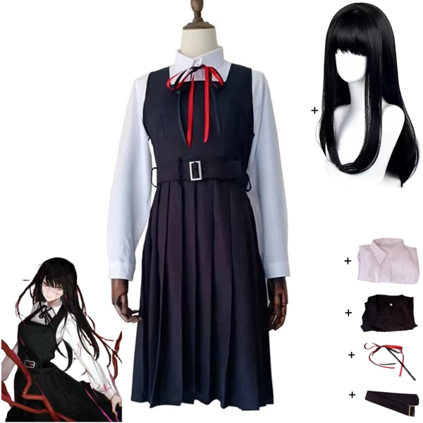 Anime Chainsaw Man Mitaka Asa Cosplay Costume Japan and South Korea JK School Uniform Shirt Dress Wig Woman Cute Campus Suit