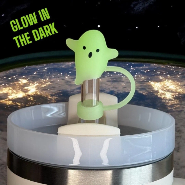 Glow Green Ghost Straw Topper - Etsy