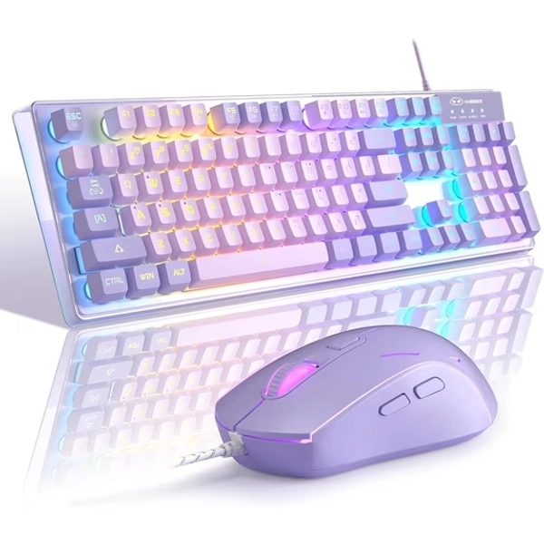 MageGee Gaming Keyboard and Mouse Combo,Membrane K1 Rgb Led Backlit Keyboard with 104 Key