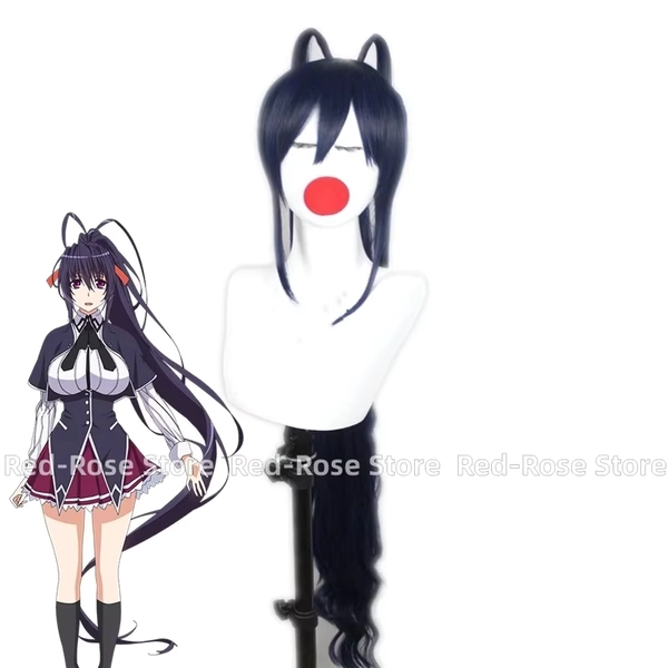Anime Himejima Akeno Wig Halloween Cosplay Costume Accessory Heat Resistant Synthetic Hair