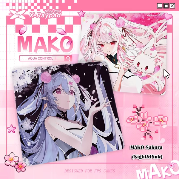 X-Raypad Aqua Control II 450x400x4mm – MAKO Sakura Night&Pink