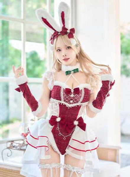 【即日発送】ベルチュールツイードノエルバニー《クリスマスコスプレ8点セット》【Malymoon/マリームーン】【CS25188】