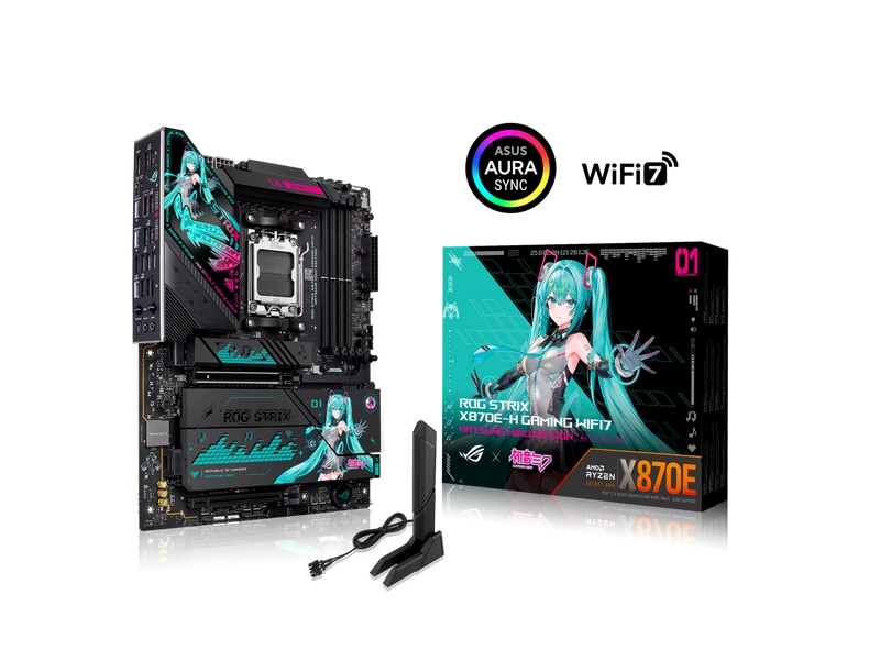 ASUS ROG STRIX X870E-H GAMING WIFI7 HATSUNE MIKU EDITION AMD X870E ATX motherboa