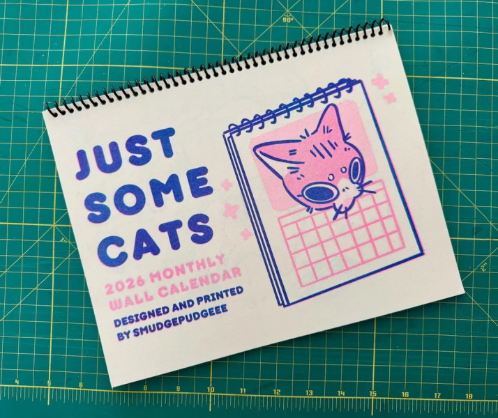 Just Some Cats 2026 Risograph Calendar 
