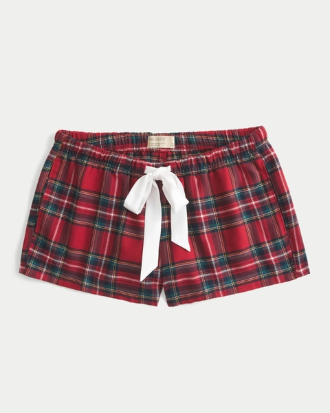 Holiday Vault Release Satin Tie Flannel Mini Shorts