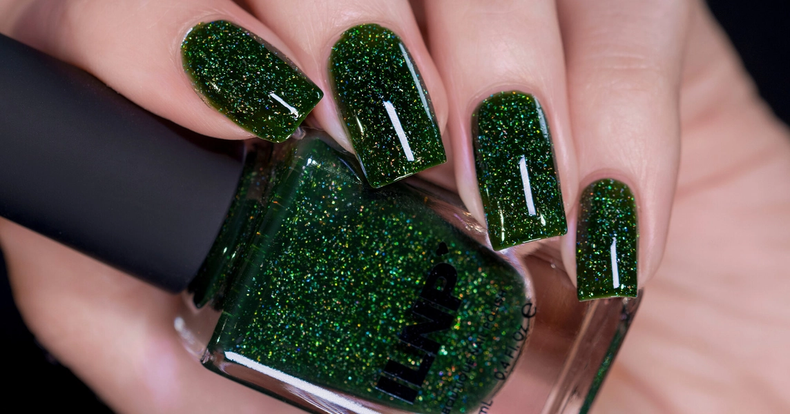 ILNP Forest Drive - Holiday Green Holographic Jelly Nail Polish