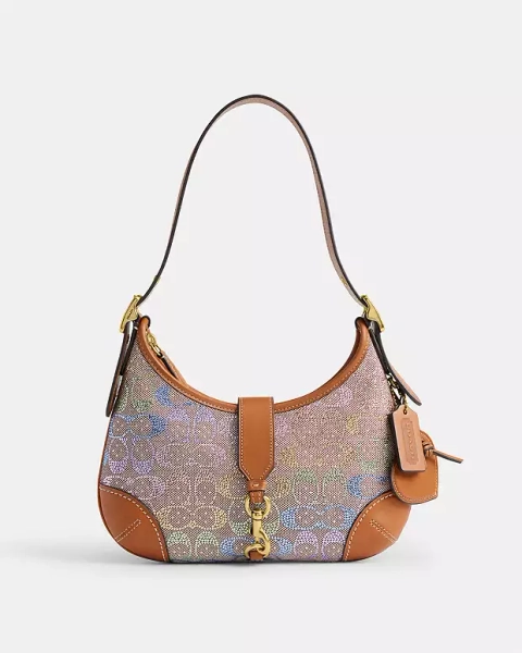 Brass/Rainbow Multi Hamptons Hobo Bag In Crystal Signature Jacquard
