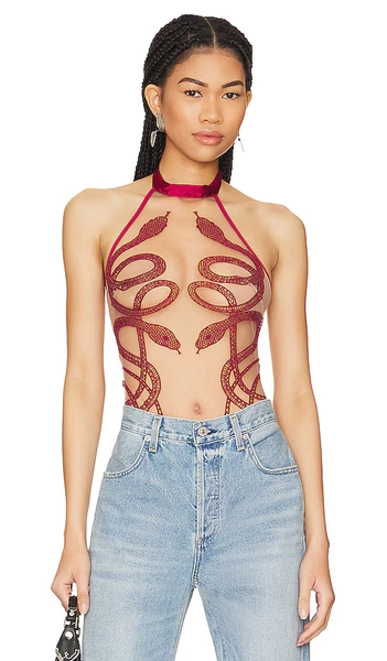 Thistle and Spire Medusa Bodysuit in Black. - size M