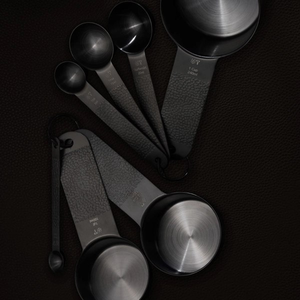 Measurement set - 7 pc + 2 rings, FROST-series (Black)