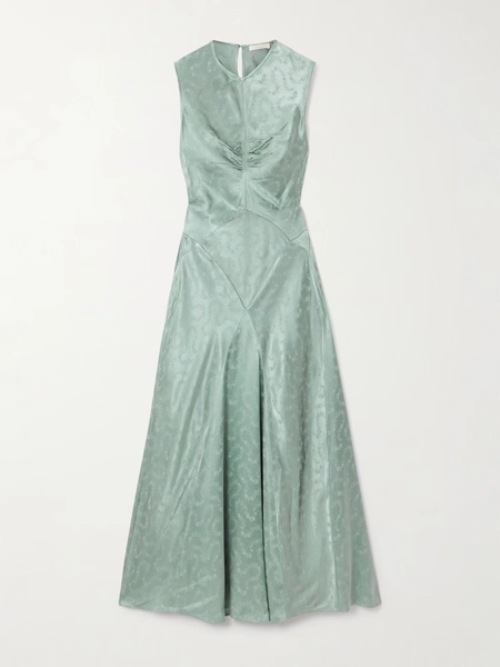 Floral-jacquard dress 