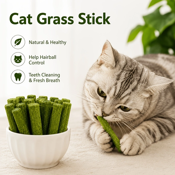 TEMU Freeze-dried Cat Grass Teething Sticks, Cat Treats. Natural Cat Grass Chew Sticks For Oral Care And .