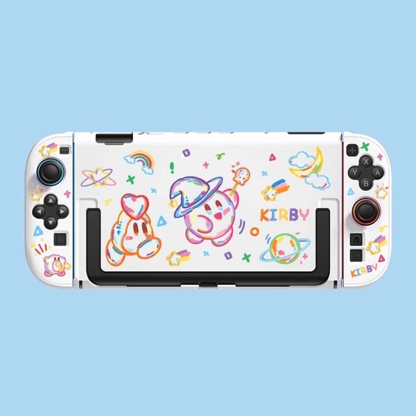 Kirby Switch 2 Case Cover Cute NS2 Kirby Protective Shell Case - White / Game Console Cover