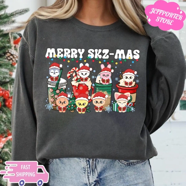 Merry Skz-mas Sweatshirt, Christmas Stray Kids Tshirt, Christmas Skzoo Shirt, Cute Skzoo Hoodie, Kpop Stray Kids Shirt, Stray Kids Dominate - Etsy