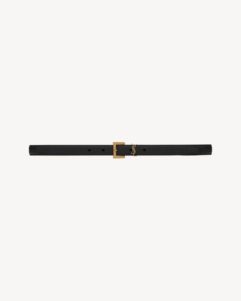 CASSANDRE THIN BELT WITH SQUARE BUCKLE IN BOX SAINT LAURENT LEATHER