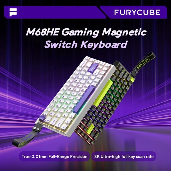 FUYRCUBE M68HE Magnetik Gaming Keyboard
