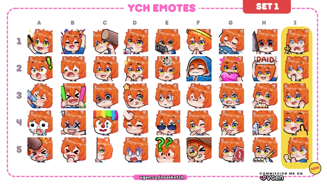 YCH Emotes Bundle [20 SET] by noasketch (@noasketch)