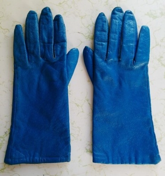 Royal Blue Leather Gloves