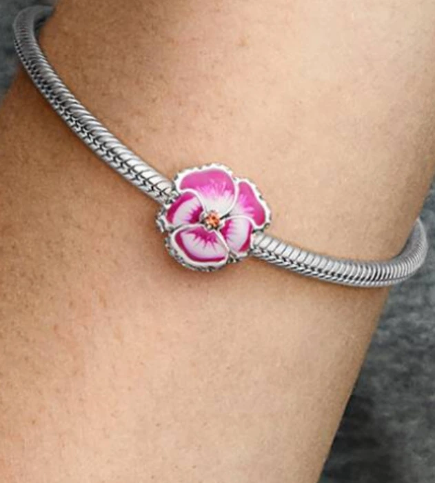 Conta Amor-Perfeito Rosa