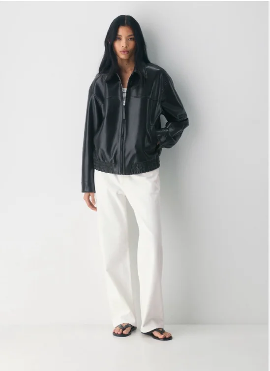  Aritzia Falcon Jacket - UnReal Leather Black 