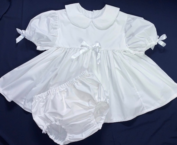 White Baby Doll Dress and Diaper Cover