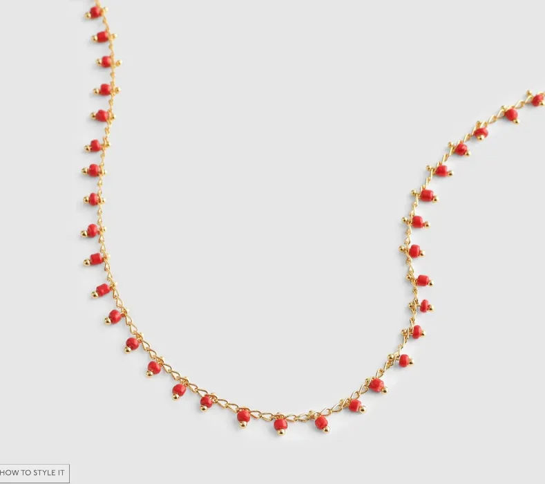 Enamel Chain Choker Necklace