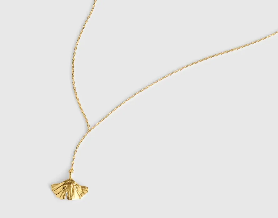 Ginko Leaf Lariat Necklace