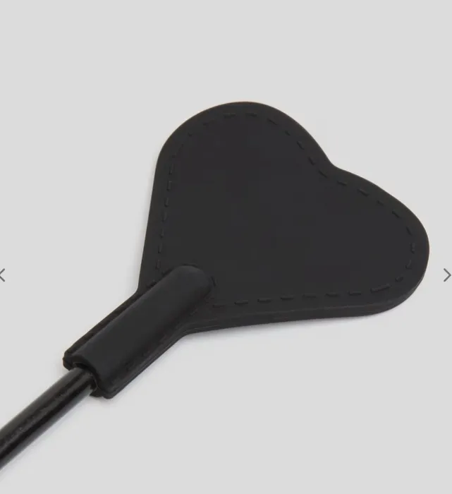 Bondage Boutique Black Skip a Beat Silicone Heart Riding Crop