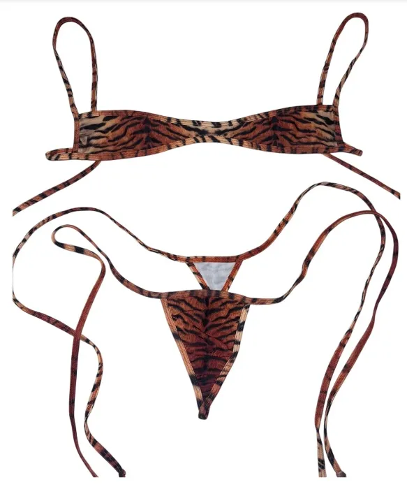 Tiger slanted microkini Bubblegum The Brand