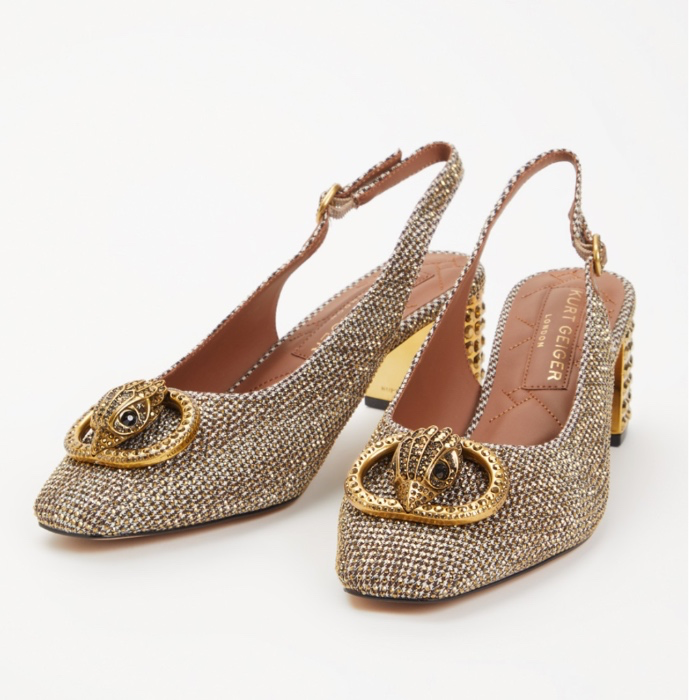 Kurt Geiger Chelsea slingback met strass - Goud - 40