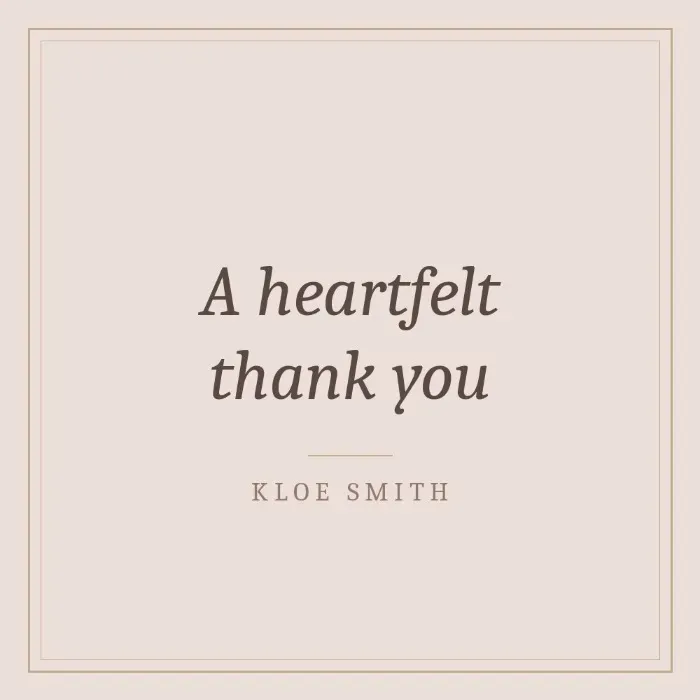 A heartfelt thank you