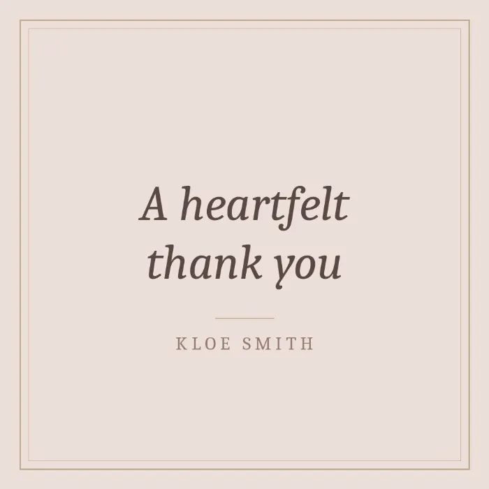 A heartfelt thank you 