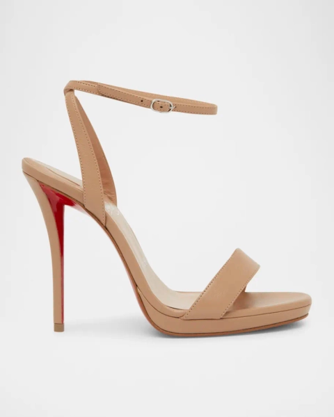 Louboutin Leather Ankle-Strap Sandals Size 7.5