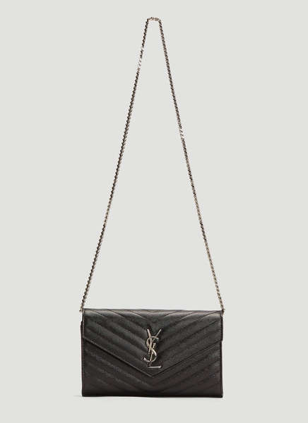 Saint Laurent Ysl Monogrammed Wallet Bag - Woman Shoulder Bags Black One Size