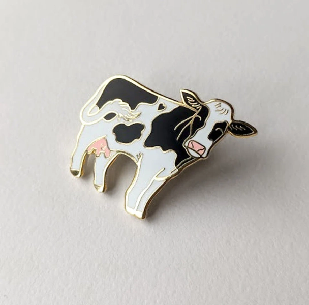 Holstein Cow ("betty") - Hard Enamel Pin in Gold - Etsy