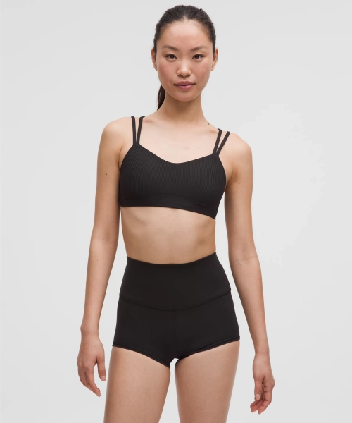 Like a Cloud Ribbed Bra *Light Support, B/C Cup - Black - 6