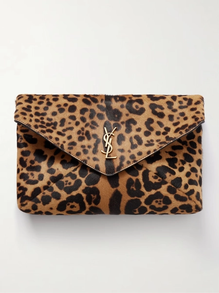 Cassandre leather-trimmed leopard-print calf hair shoulder bag - leopard print - One Size