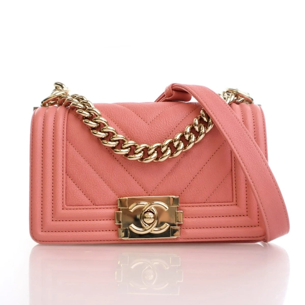 Chanel Small Pink Caviar Boy Bag