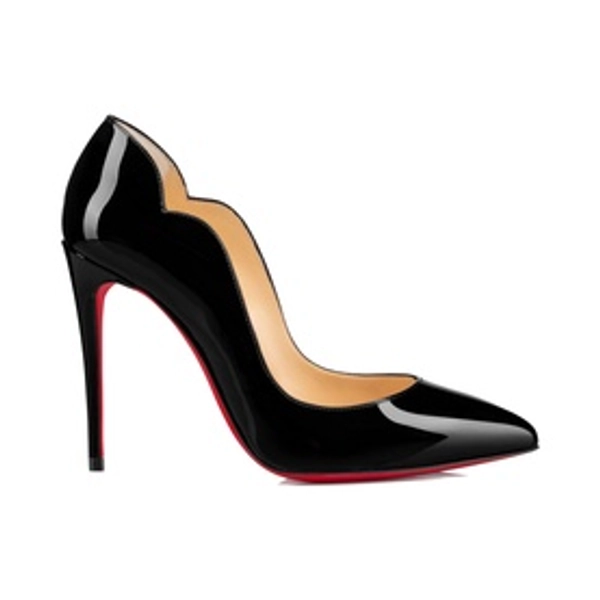 CHRISTIAN LOUBOUTIN Hot Chick 100 Patent Leather Pumps - BLACK