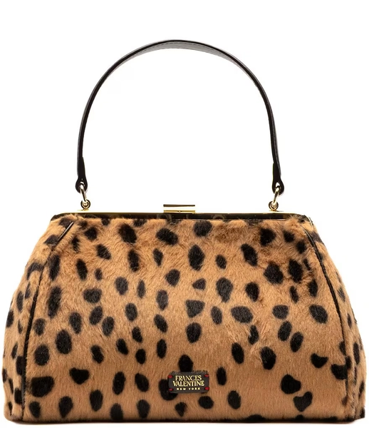 FRANCES VALENTINE Frances Cheetah Print Haircalf Top Handle Satchel Bag