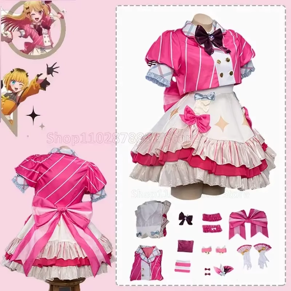 ♤ ♧ ♡ Hoshino Hoshino Rubii Buby Ai – Perruque de cosplay, costume d'anime Oshi no Ko, idéal pour scène d'idole, Halloween, cosplay, robe rose fantaisie Lolita ♢ ♠ ♣ - AliExpress 200000532