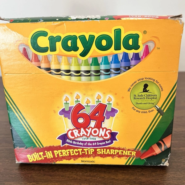 Crayola 64 Crayons 2008 Kids’ Choice Colors Box w/ Built-In Sharpener ONS