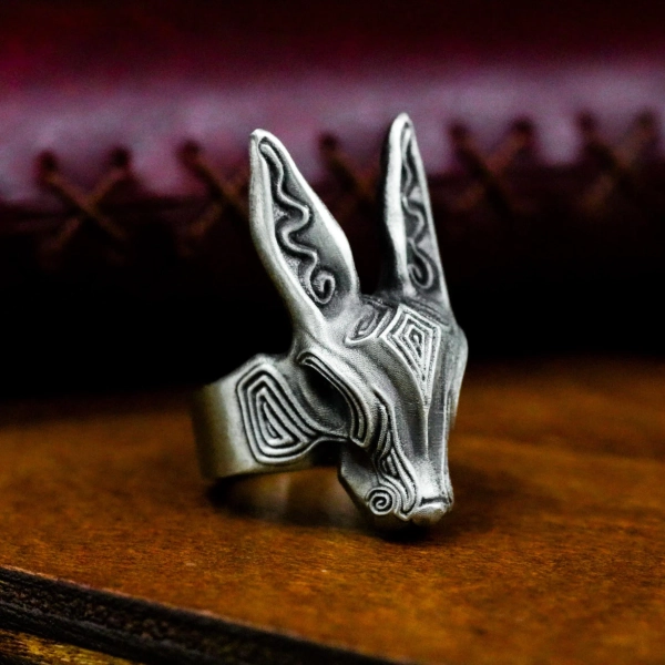 Rabbit 925 Silver Ring: Gothic Viking Celtic Animal Jewelry