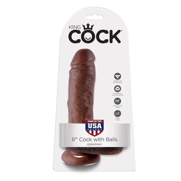 KING COCK 8" BROWN massager 20.3 CM