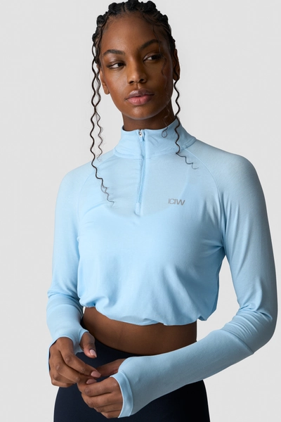 Define Cropped 1/4 Zip Adjustable Arctic Blue (XS)
