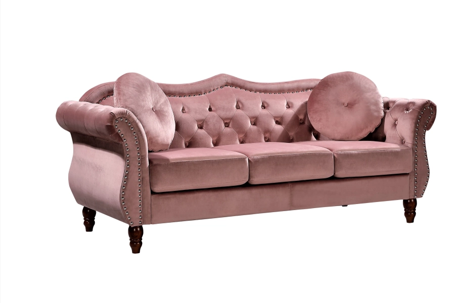 Evianna Velvet Rolled Arm Sofa | Wayfair